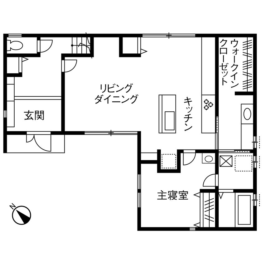 実例10の間取り図(4LDK・1階)