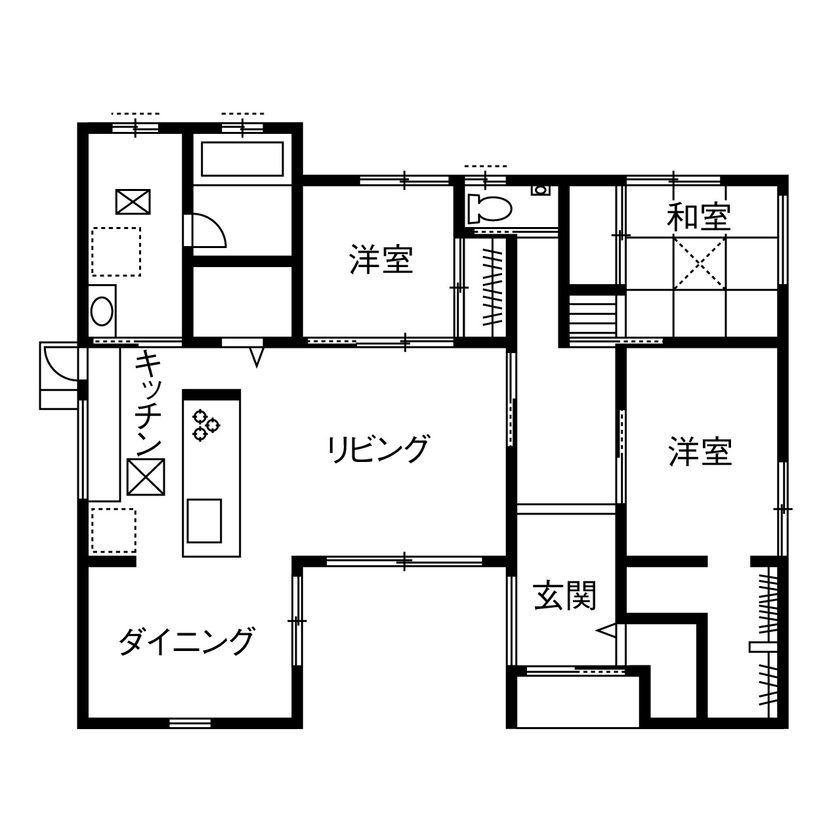 実例2の間取り図(3LDK)