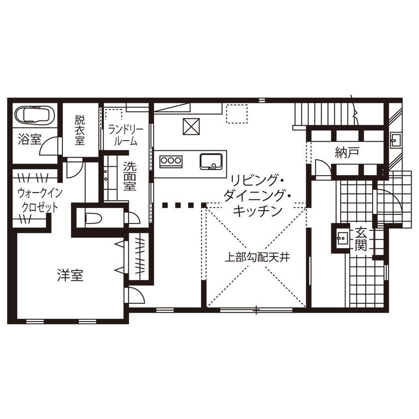実例1の間取り図(1階)