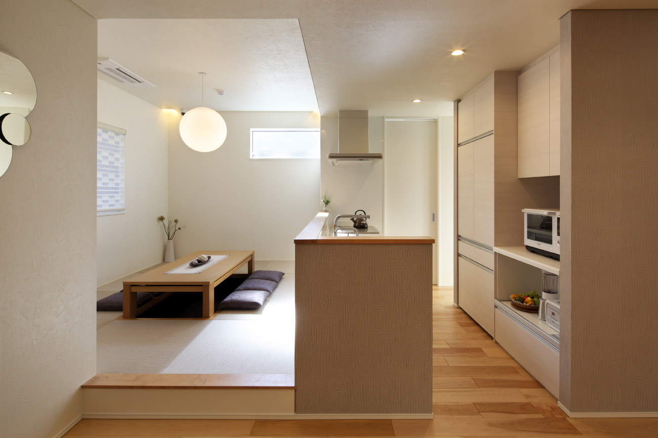SxL久御山展示場 子世帯には使いやすい、対面キッチン
