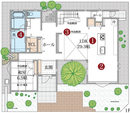 1Fの間取り図